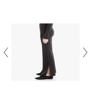 Max Studio Black Wide-Leg Trousers with Side Slit
